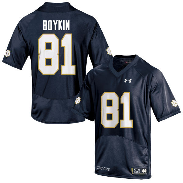 Men #81 Miles Boykin Notre Dame Fighting Irish College Football Jerseys-Navy Blue